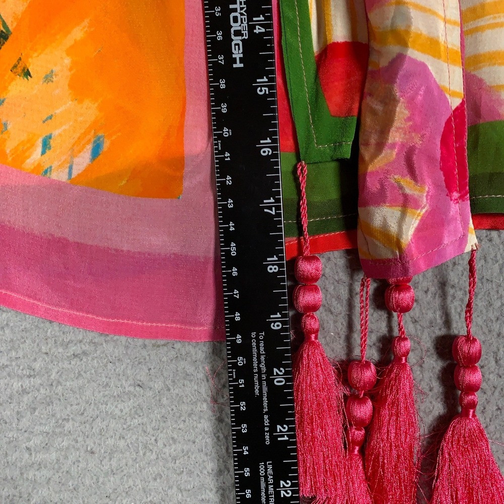 Farm Rio Fruits Scarves Mini Skirt Women's Medium M Multi Wrap Tassel Tropical - Picture 11 of 12